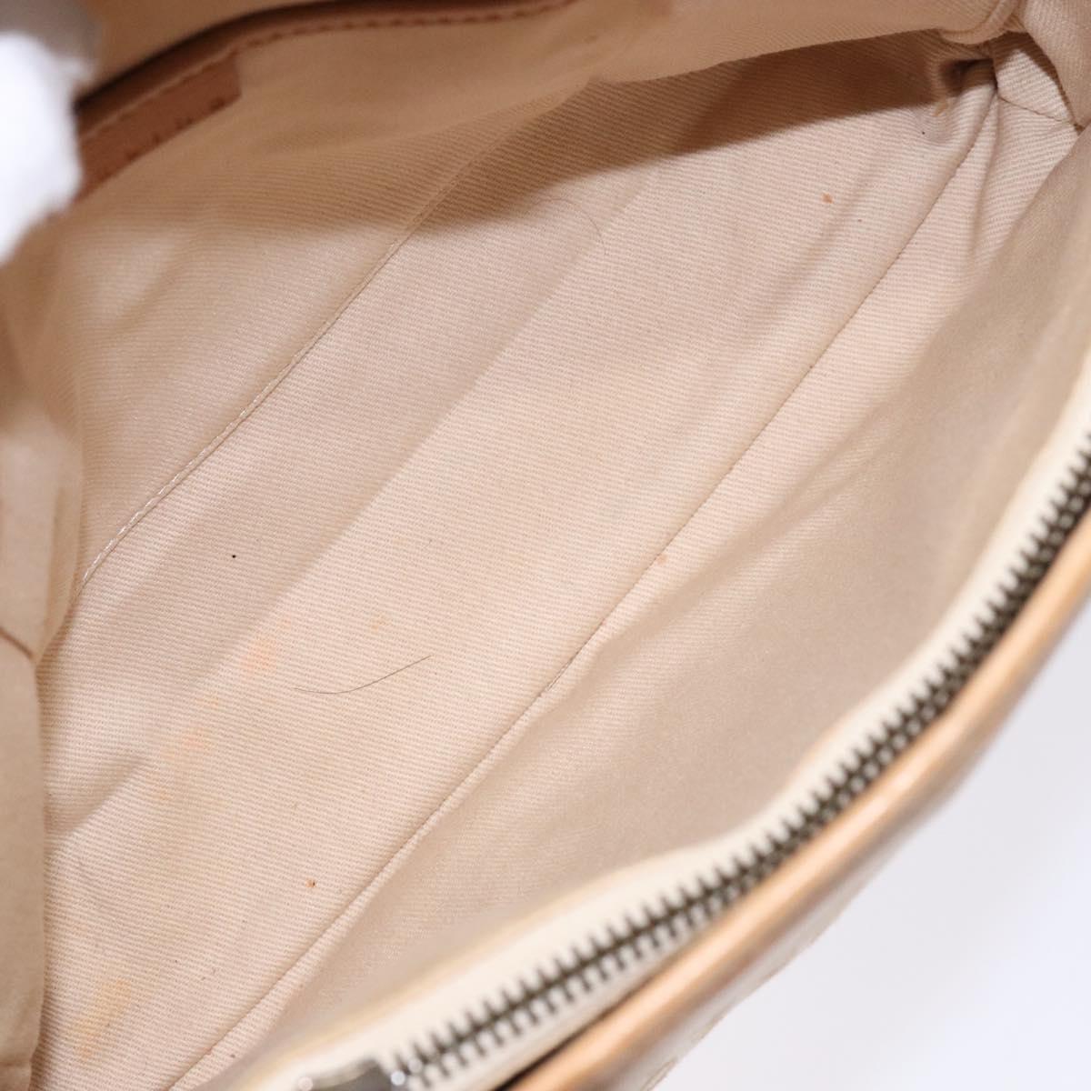 CELINE C Macadam Canvas Hand Bag Beige Auth 134129