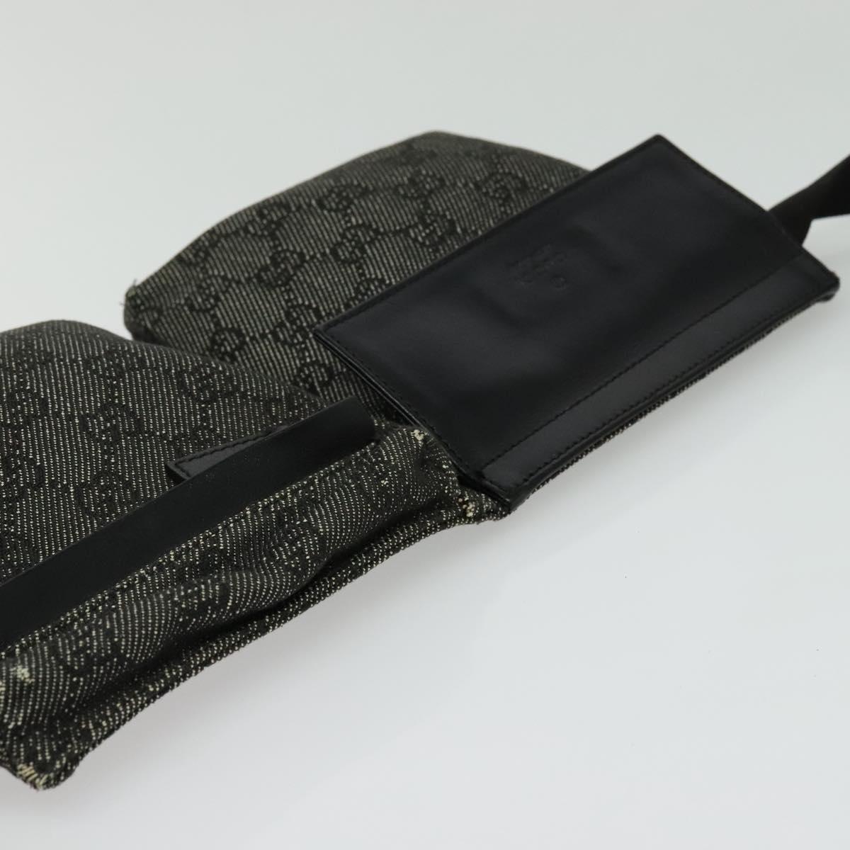 GUCCI GG Canvas Waist bag Gray Silver 28566 Auth 134140