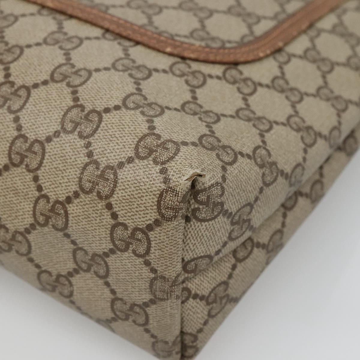 GUCCI GG Supreme Web Sherry Line Tote Bag PVC Beige Gold 39 02 003 Auth 134157