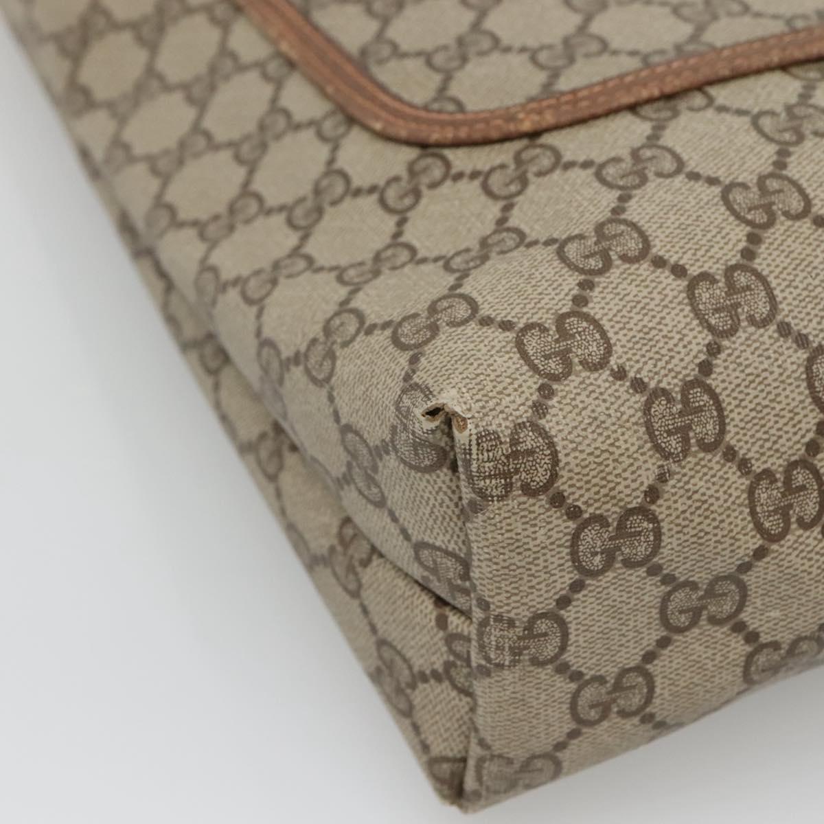 GUCCI GG Supreme Web Sherry Line Tote Bag PVC Beige Gold 39 02 003 Auth 134157