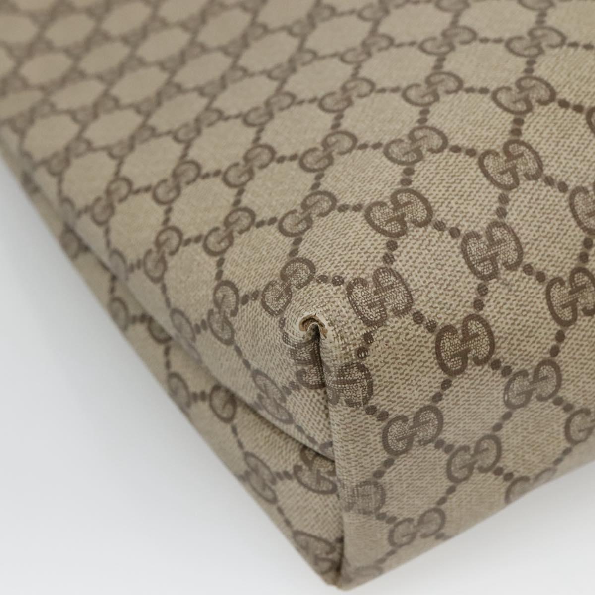 GUCCI GG Supreme Web Sherry Line Tote Bag PVC Beige Gold 39 02 003 Auth 134157