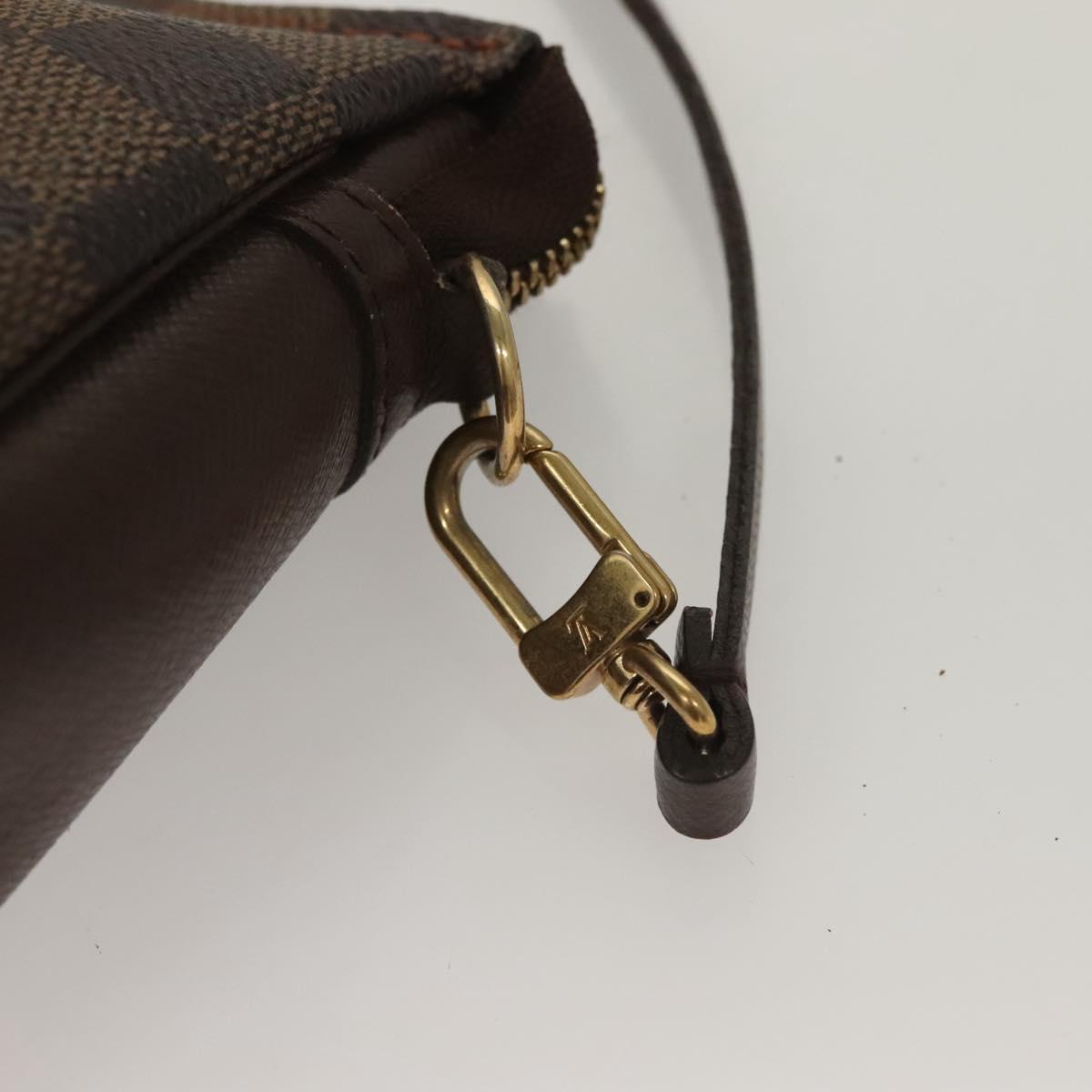 LOUIS VUITTON Damier Ebene Trousse Makeup Pouch N51982 LV Auth 134173