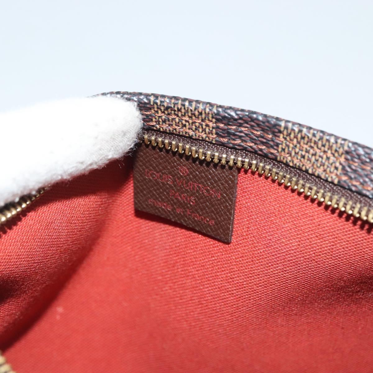 LOUIS VUITTON Damier Ebene Trousse Makeup Pouch N51982 LV Auth 134173