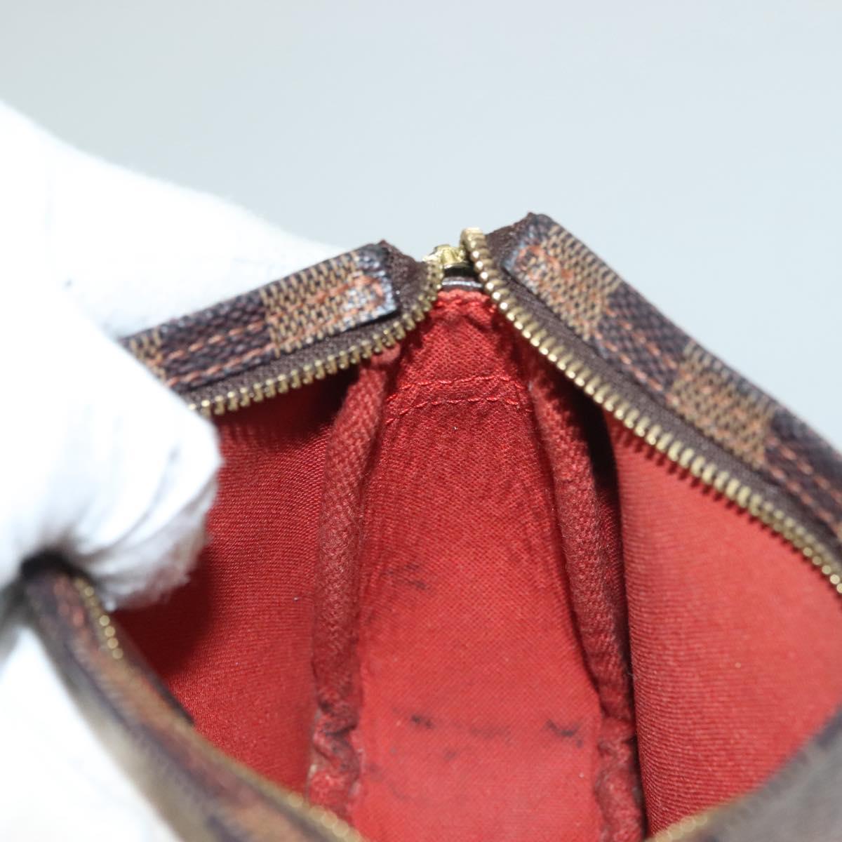 LOUIS VUITTON Damier Ebene Trousse Makeup Pouch N51982 LV Auth 134173