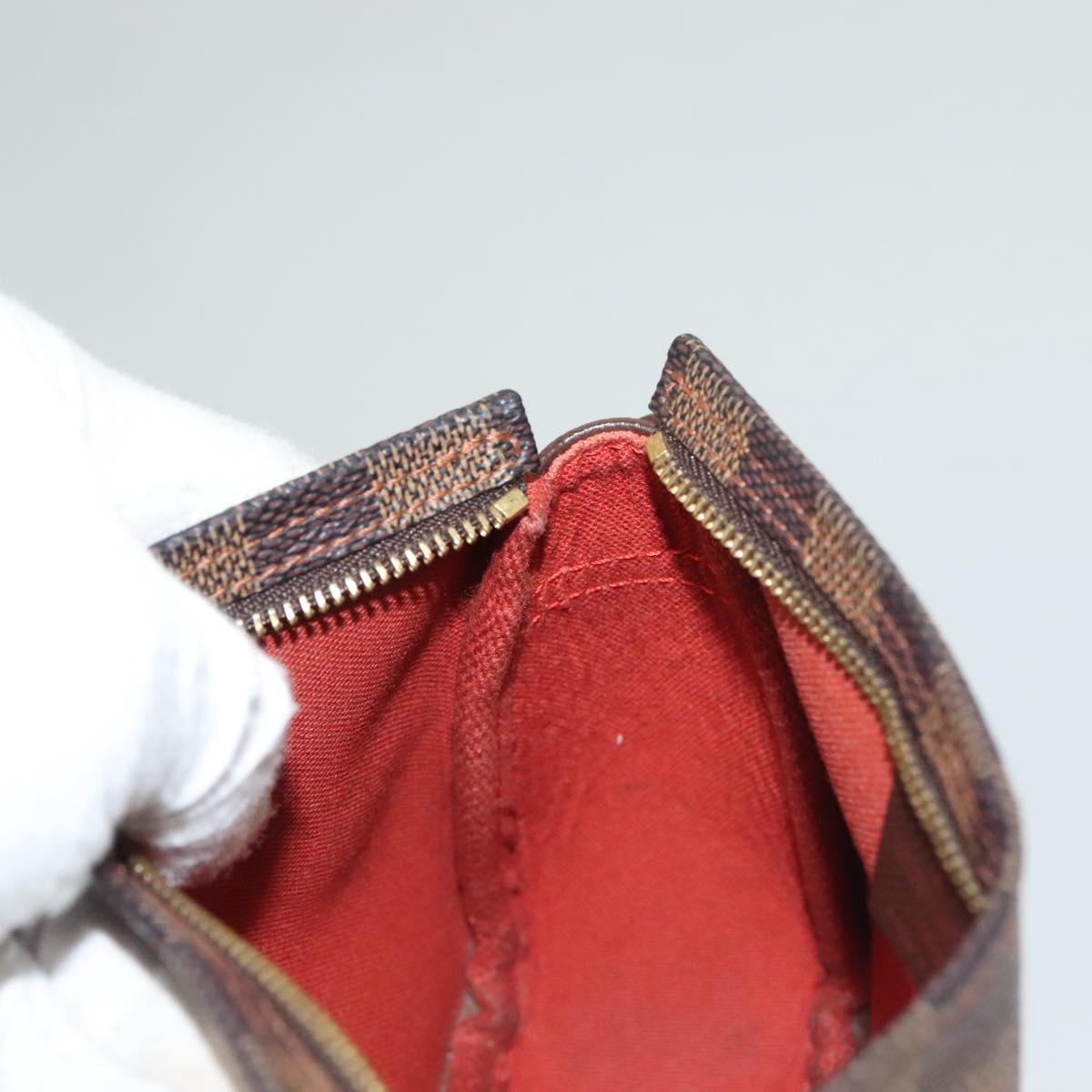 LOUIS VUITTON Damier Ebene Trousse Makeup Pouch N51982 LV Auth 134173