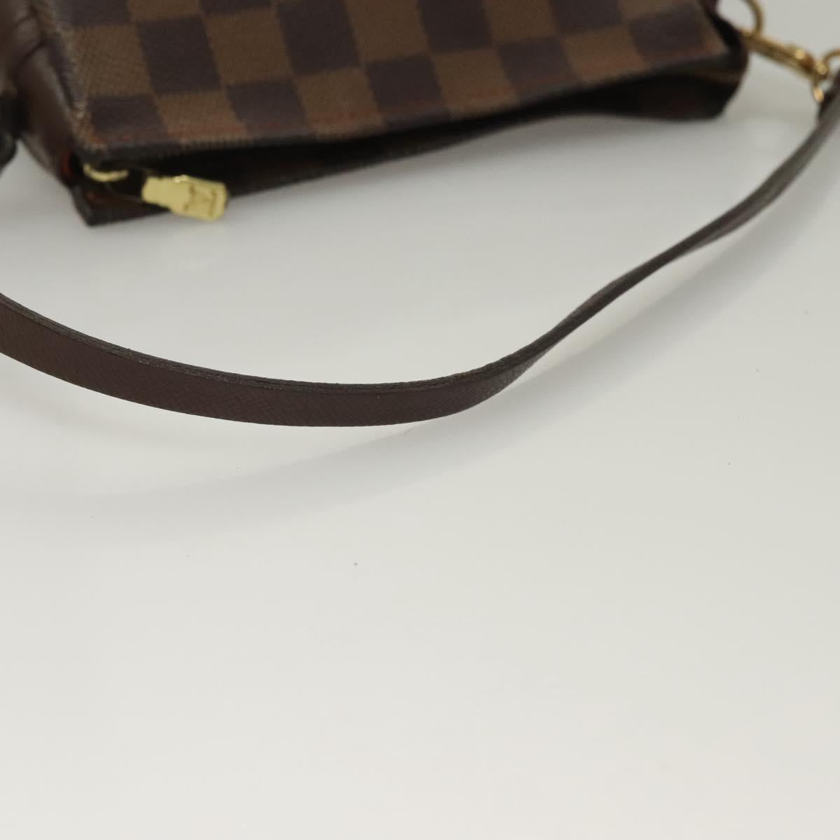 LOUIS VUITTON Damier Ebene Trousse Makeup Pouch N51982 LV Auth 134173