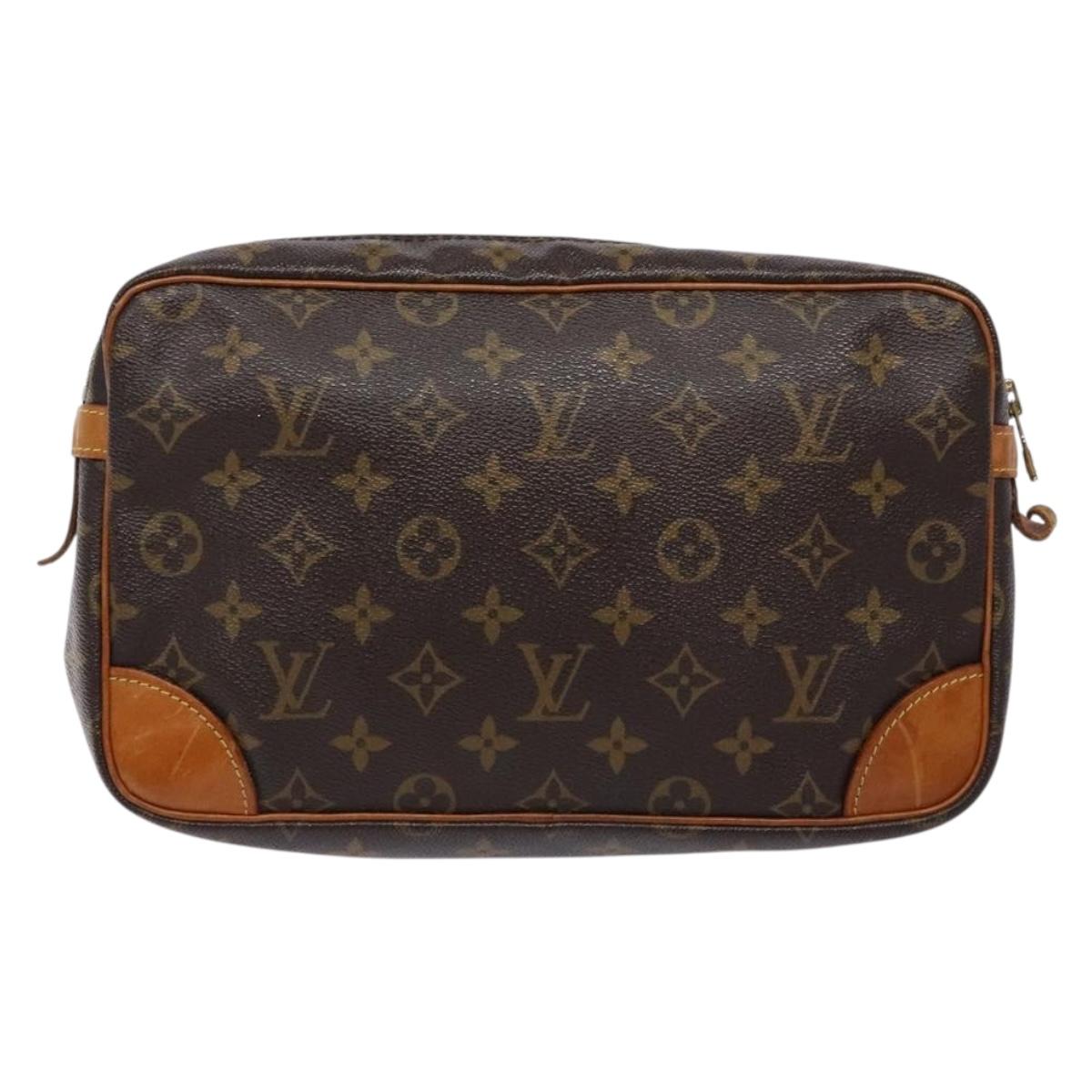 LOUIS VUITTON Monogram Compiegne 28 Clutch Bag M51845 LV Auth 134193