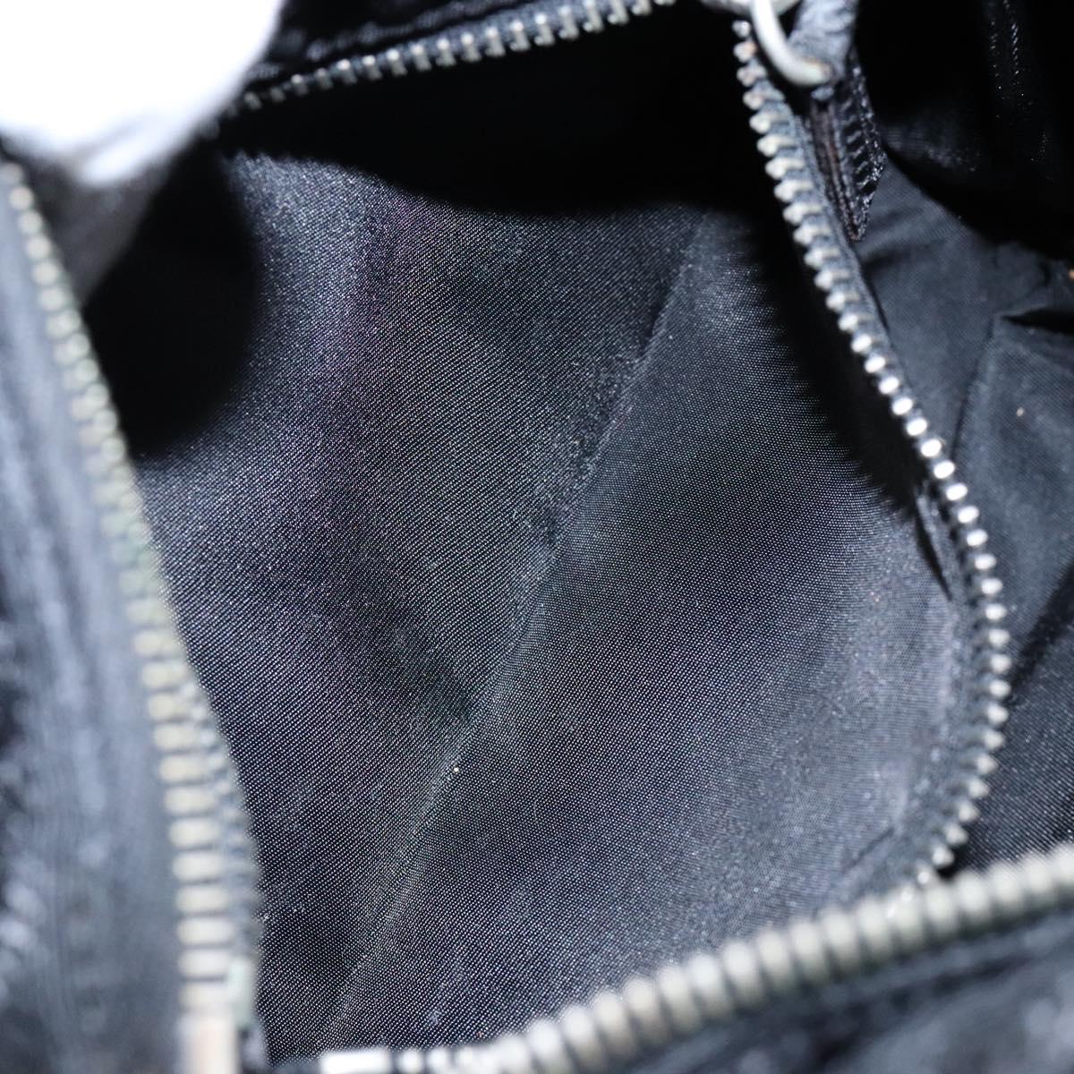 PRADA Hand Bag Nylon Black Silver Auth 134200