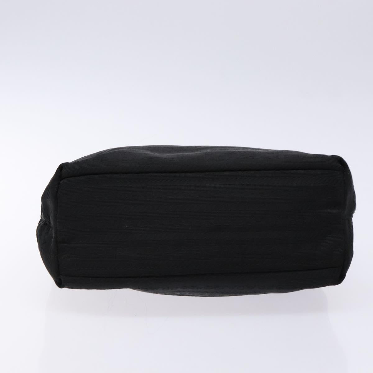 PRADA Hand Bag Nylon Black Silver Auth 134200