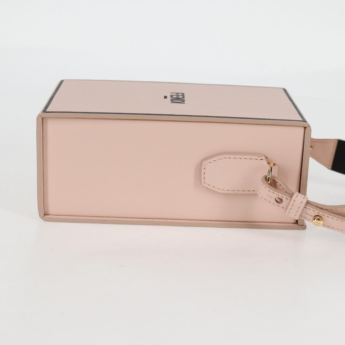FENDI box Shoulder Bag Leather Pink Gold Auth 134203M