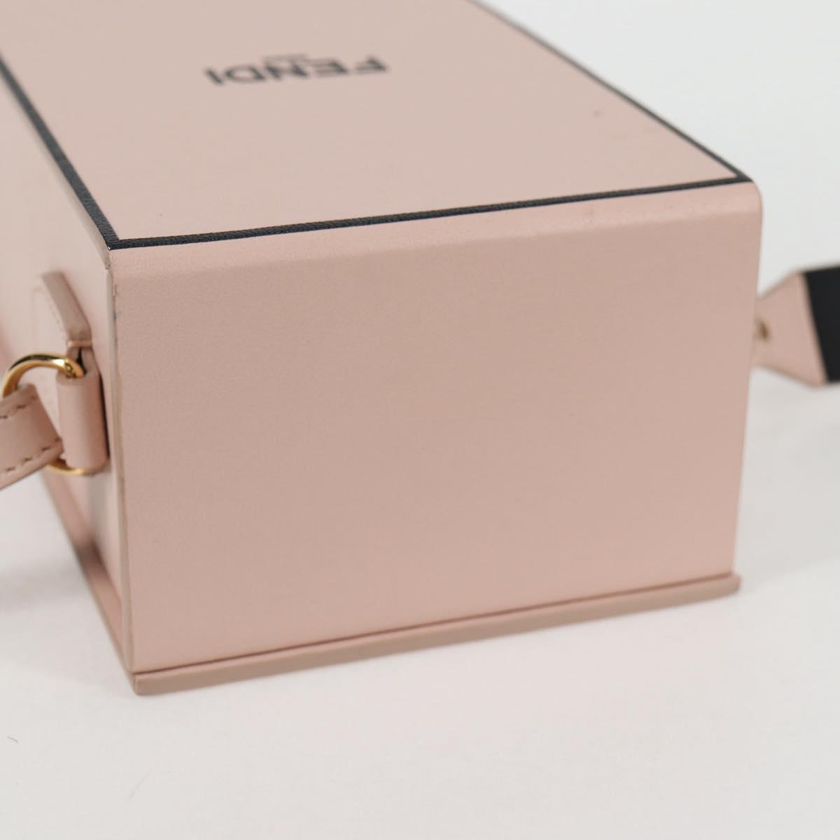 FENDI box Shoulder Bag Leather Pink Gold Auth 134203M