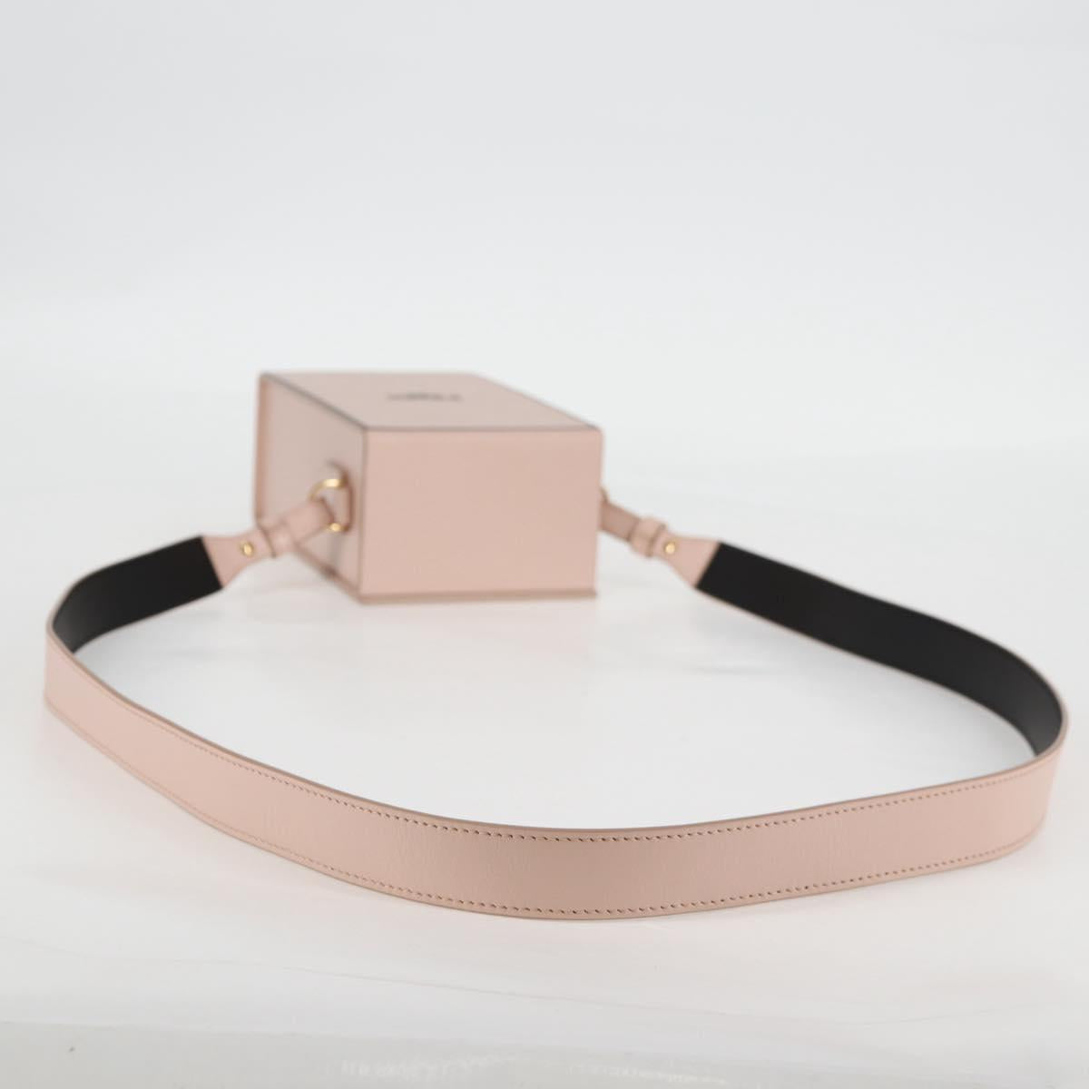 FENDI box Shoulder Bag Leather Pink Gold Auth 134203M
