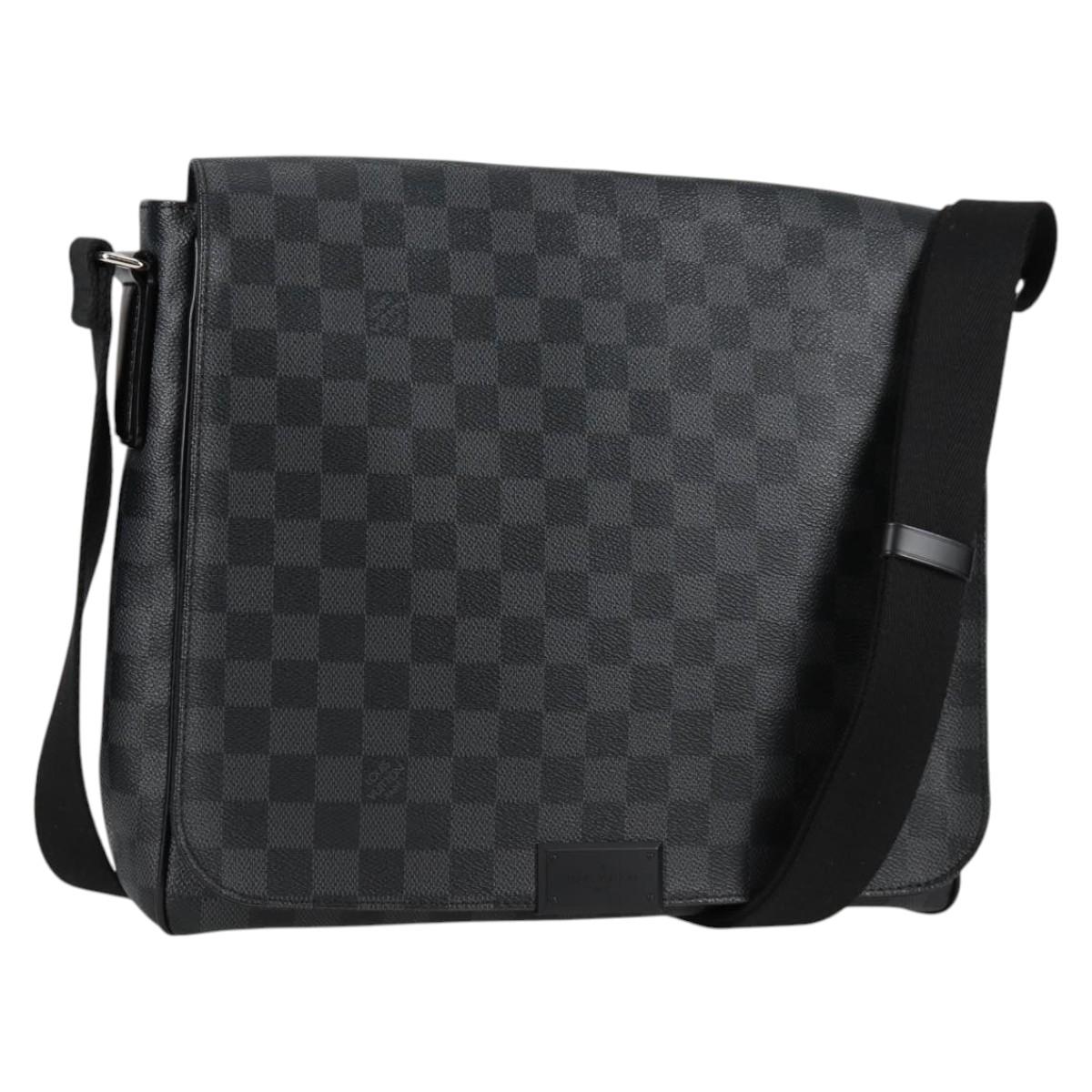 LOUIS VUITTON Damier Graphite District MM Shoulder Bag N41272 LV Auth 134210V