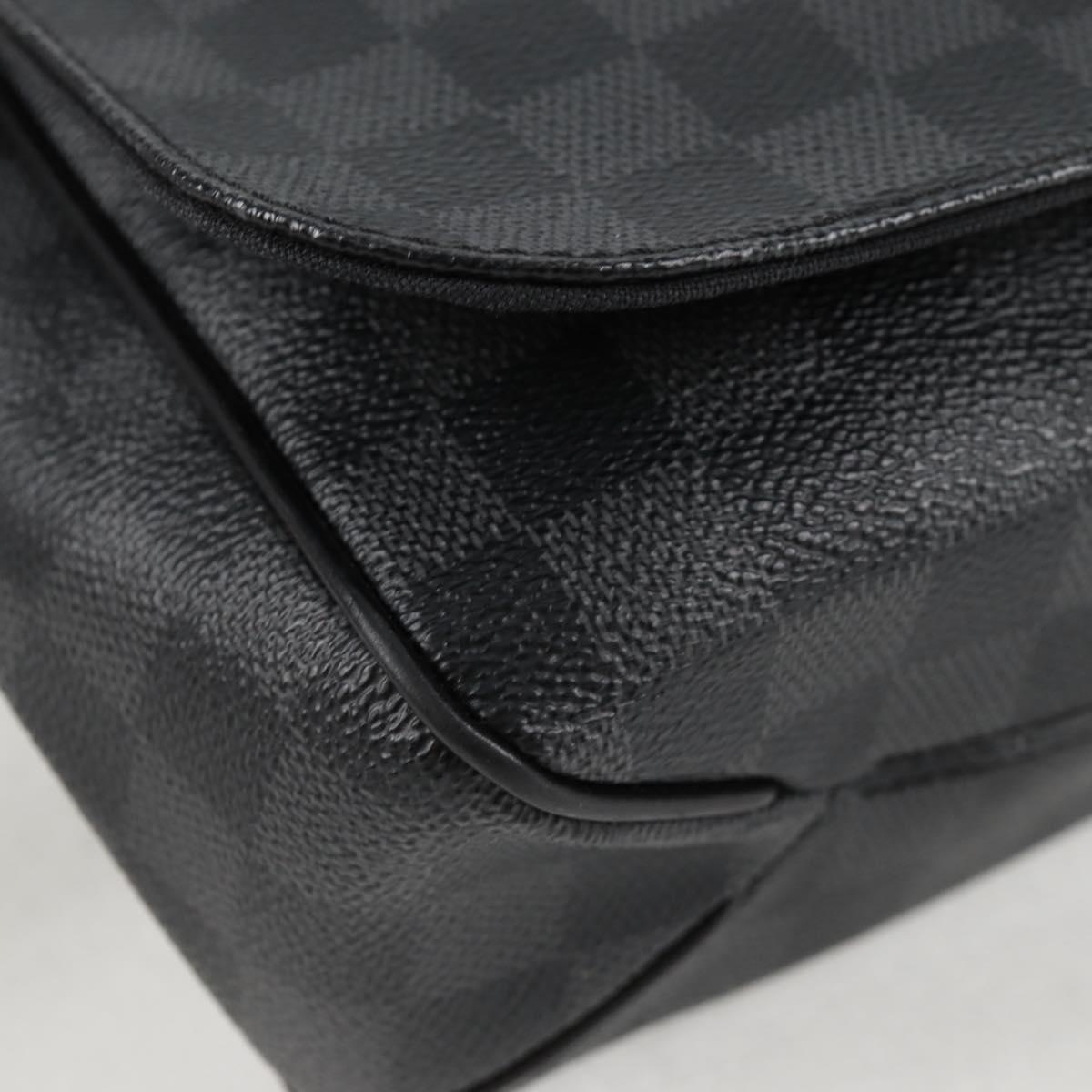 LOUIS VUITTON Damier Graphite District MM Shoulder Bag N41272 LV Auth 134210V