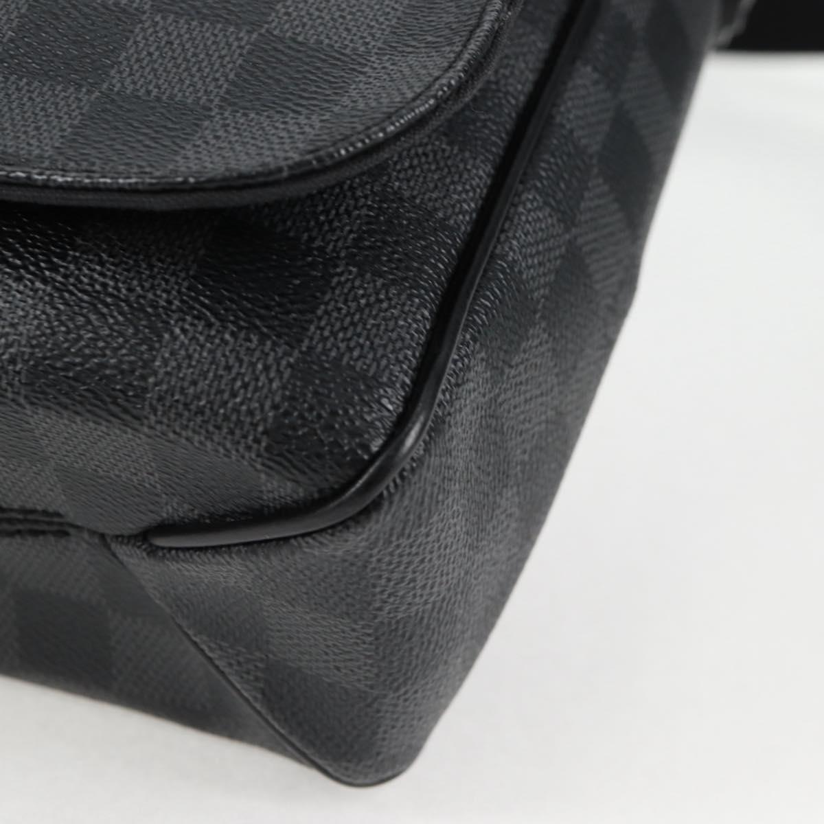LOUIS VUITTON Damier Graphite District MM Shoulder Bag N41272 LV Auth 134210V
