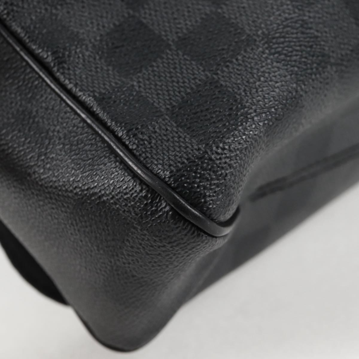 LOUIS VUITTON Damier Graphite District MM Shoulder Bag N41272 LV Auth 134210V
