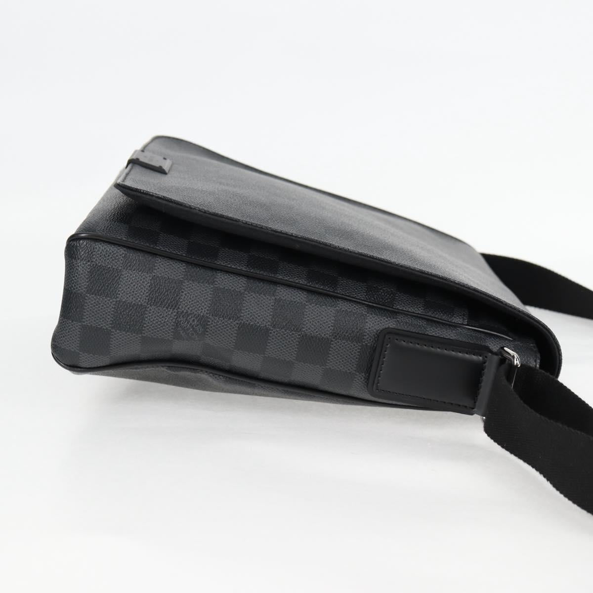 LOUIS VUITTON Damier Graphite District MM Shoulder Bag N41272 LV Auth 134210V
