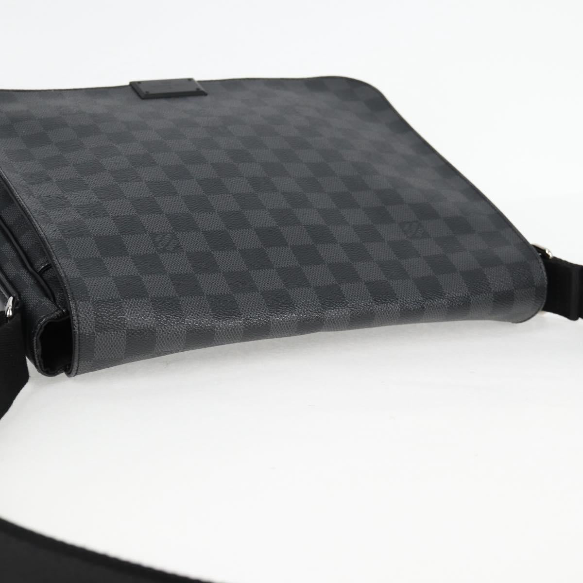 LOUIS VUITTON Damier Graphite District MM Shoulder Bag N41272 LV Auth 134210V