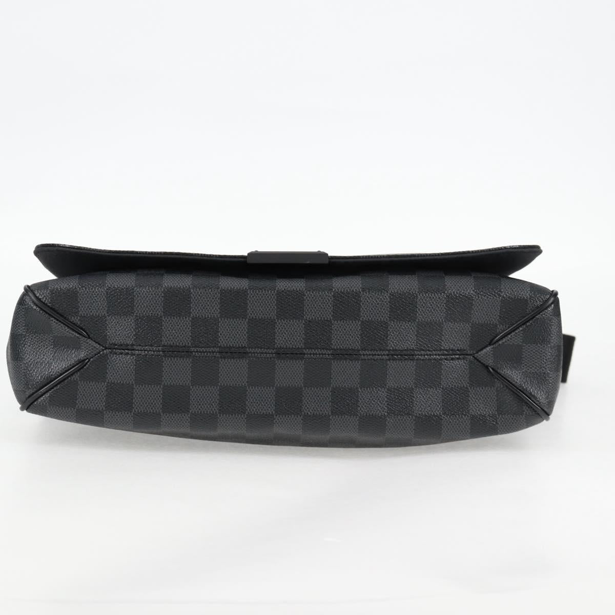 LOUIS VUITTON Damier Graphite District MM Shoulder Bag N41272 LV Auth 134210V