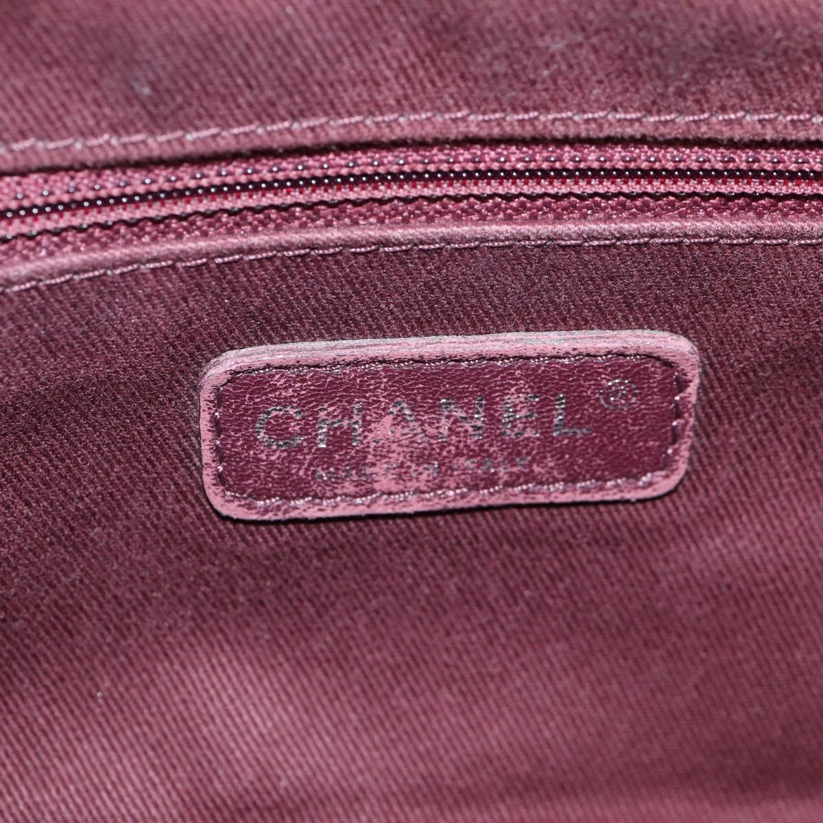 CHANEL Matelasse Chain Shoulder Bag Leather Brown Silver CC Auth 134215