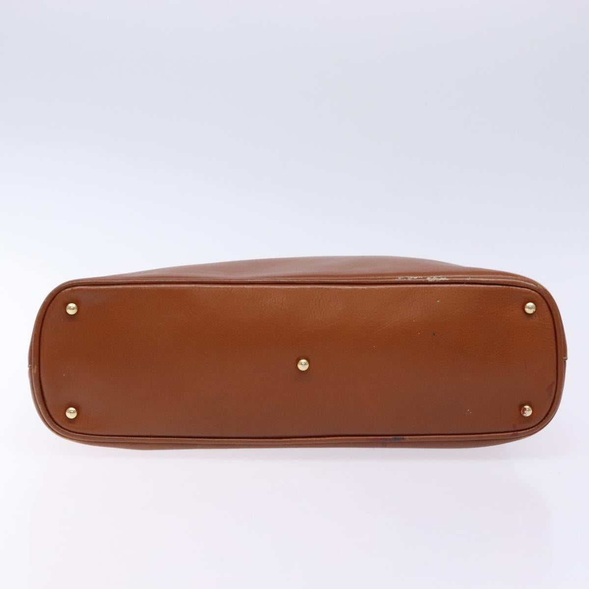 GUCCI Bamboo Hand Bag Leather Brown Gold 000 1186 0289 Auth 134226
