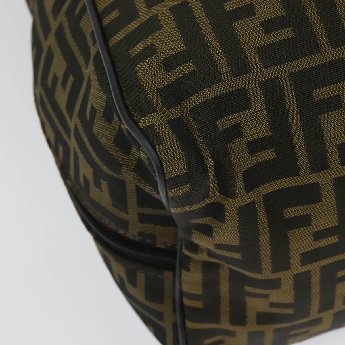 FENDI Zucca Canvas Shoes bag Brown Black Auth 134236