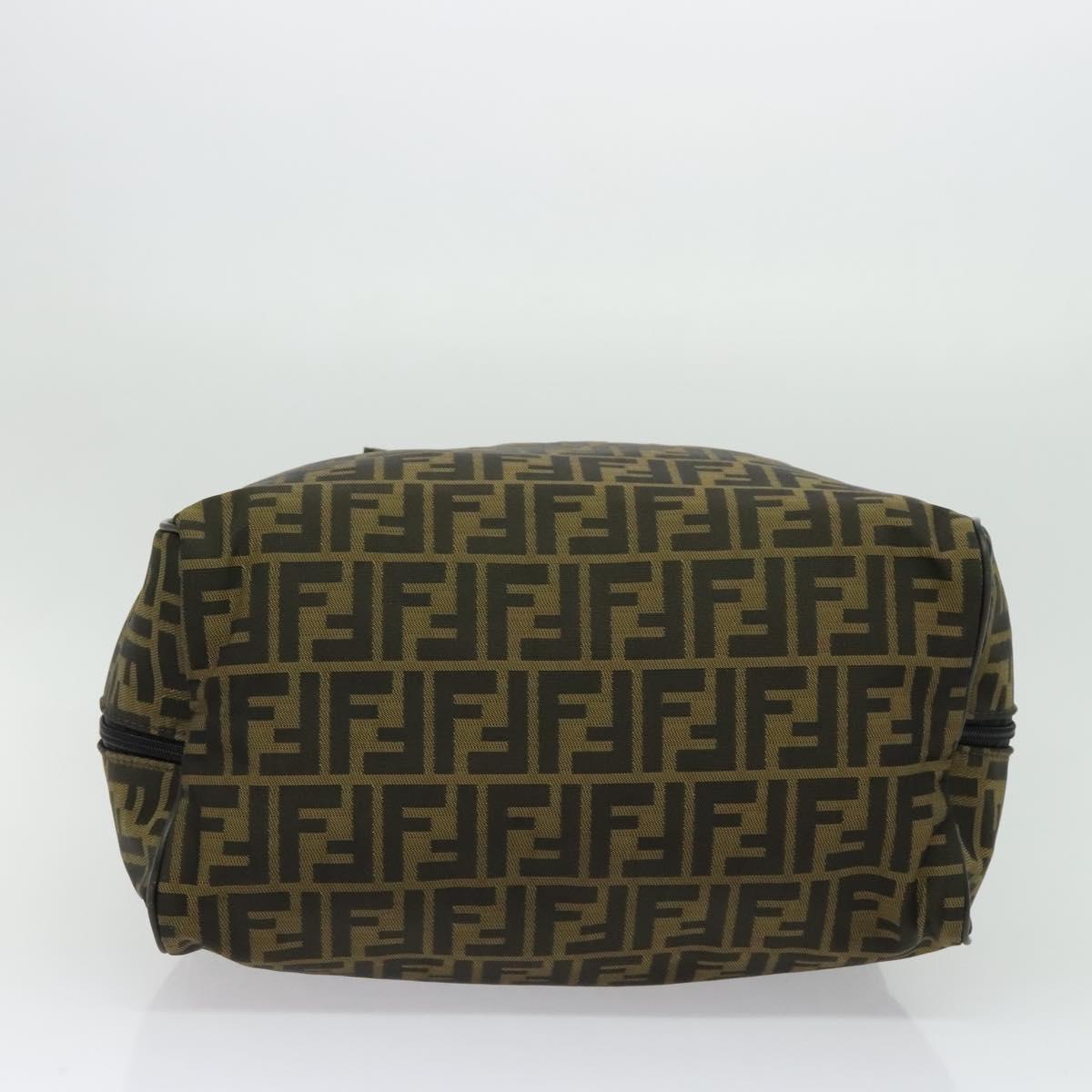 FENDI Zucca Canvas Shoes bag Brown Black Auth 134236