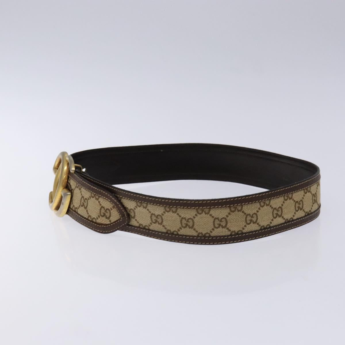 GUCCI GG Canvas Belt Vintage Beige Gold Auth 134270