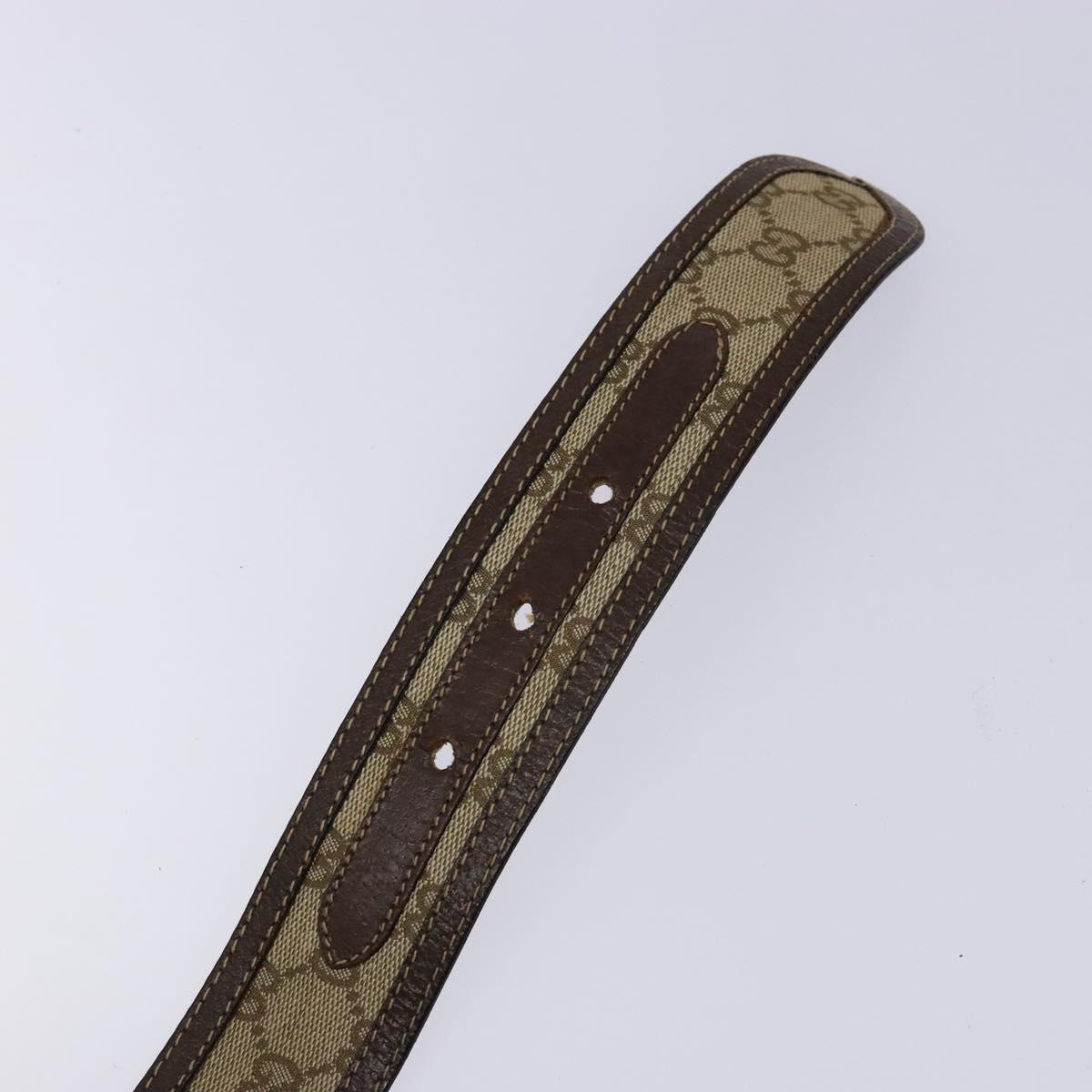 GUCCI GG Canvas Belt Vintage Beige Gold Auth 134270