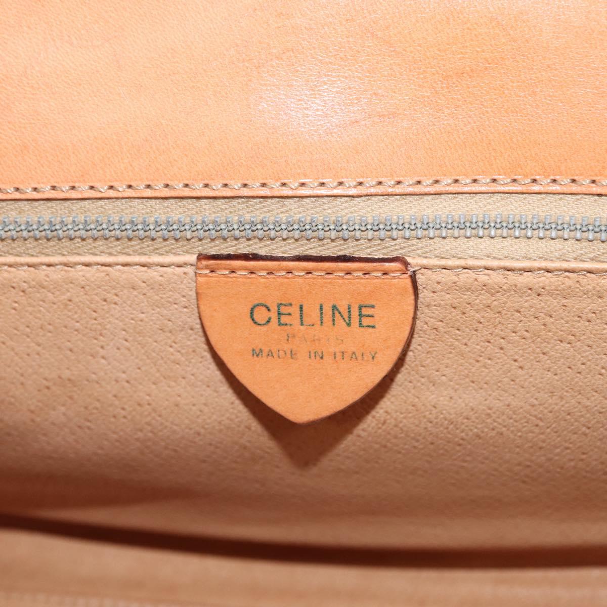 CELINE Macadam Canvas Hand Bag PVC Leather 2way Brown Gold Auth 134331V