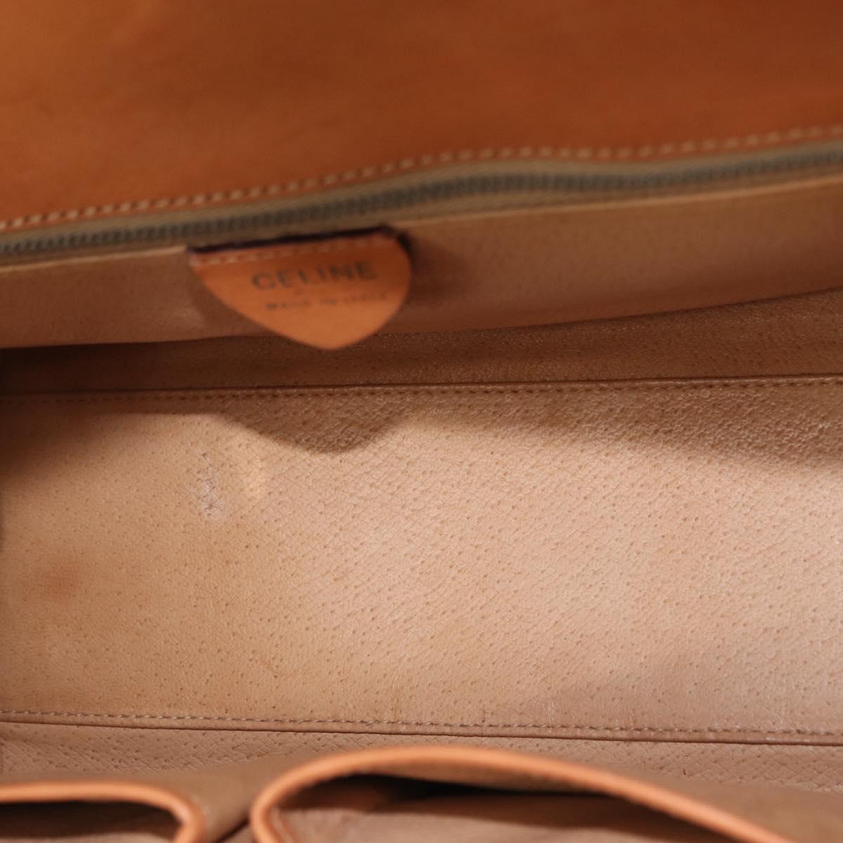 CELINE Macadam Canvas Hand Bag PVC Leather 2way Brown Gold Auth 134331V