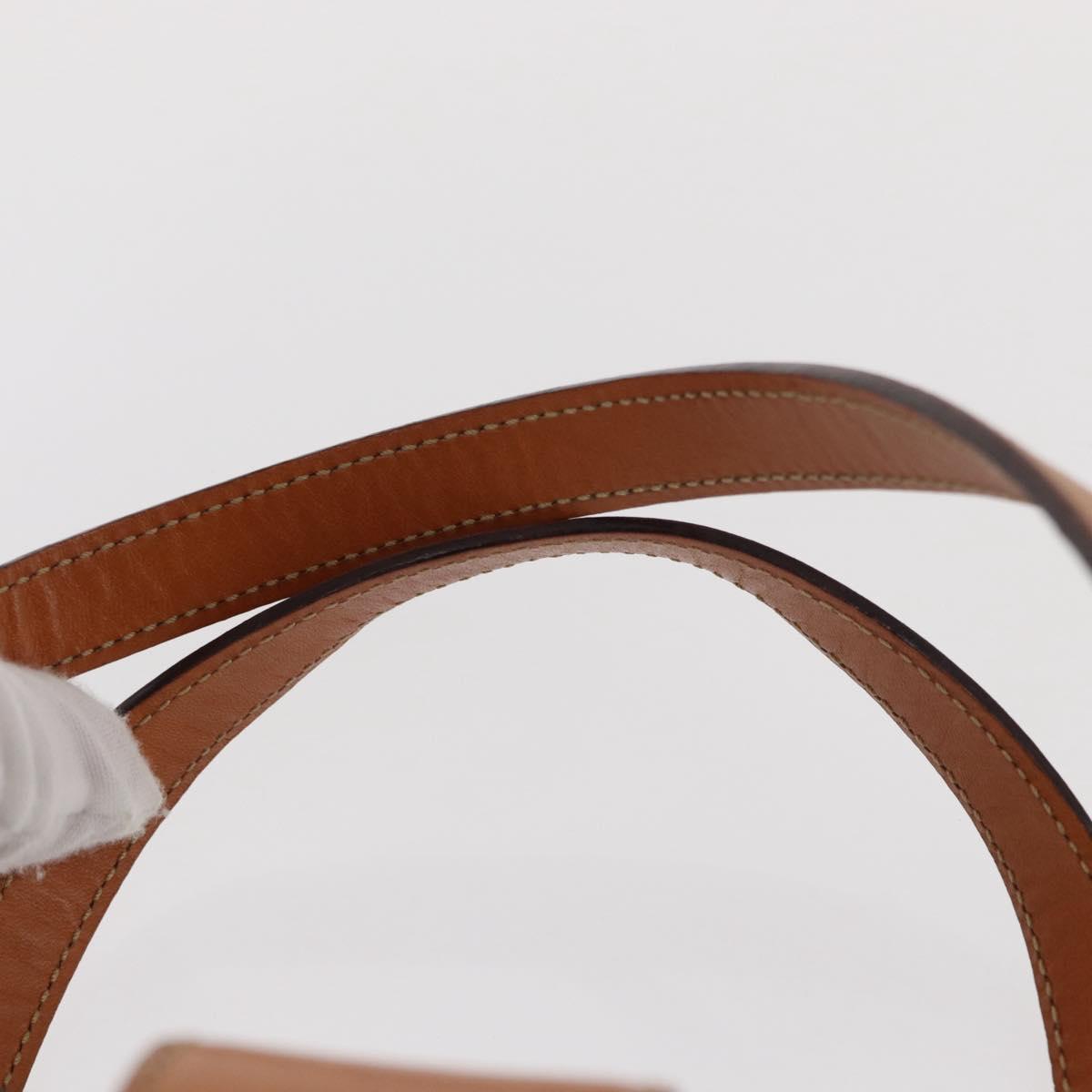 CELINE Macadam Canvas Hand Bag PVC Leather 2way Brown Gold Auth 134331V