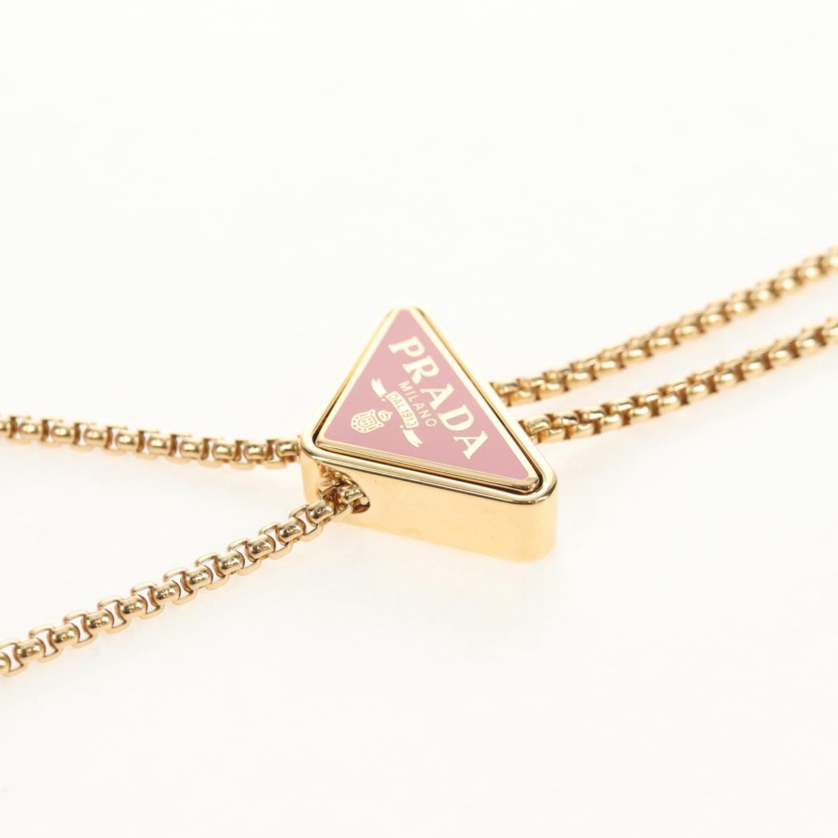 PRADA Chain Shoulder Bag Leather 2way Pink Gold 1BP050 Auth 134332M