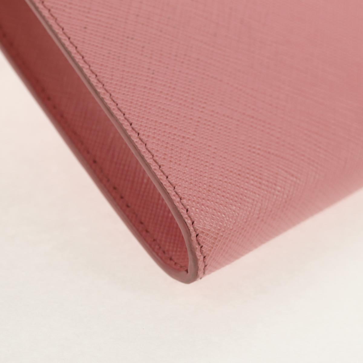 PRADA Chain Shoulder Bag Leather 2way Pink Gold 1BP050 Auth 134332M