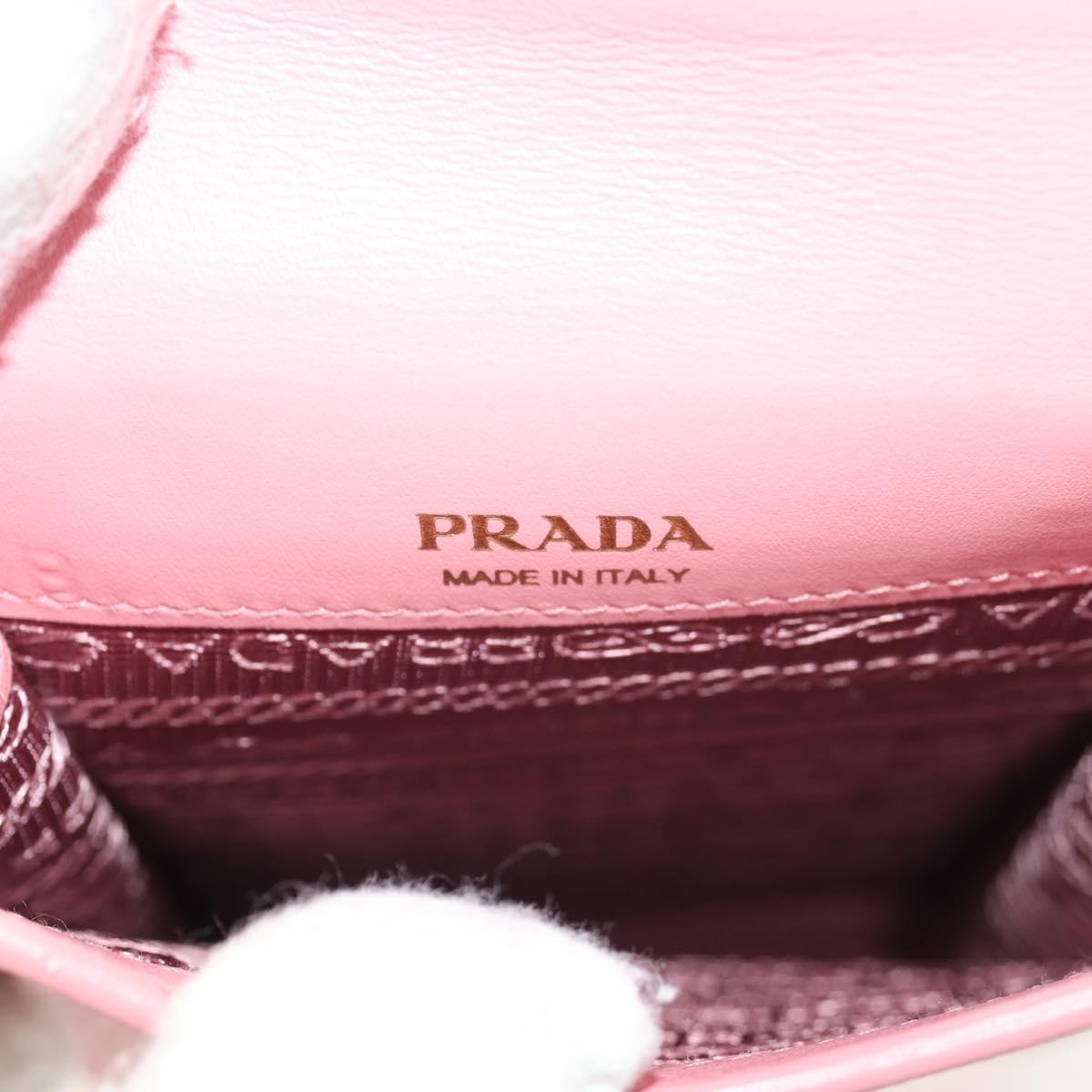 PRADA Chain Shoulder Bag Leather 2way Pink Gold 1BP050 Auth 134332M