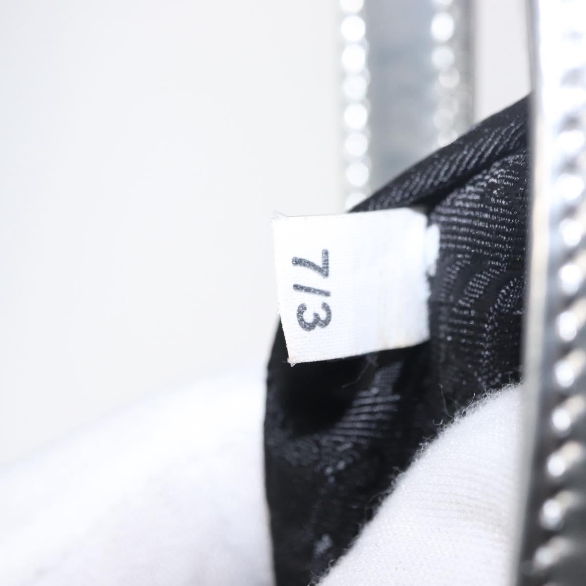 PRADA Shoulder Bag Leather Silver Auth 134333V