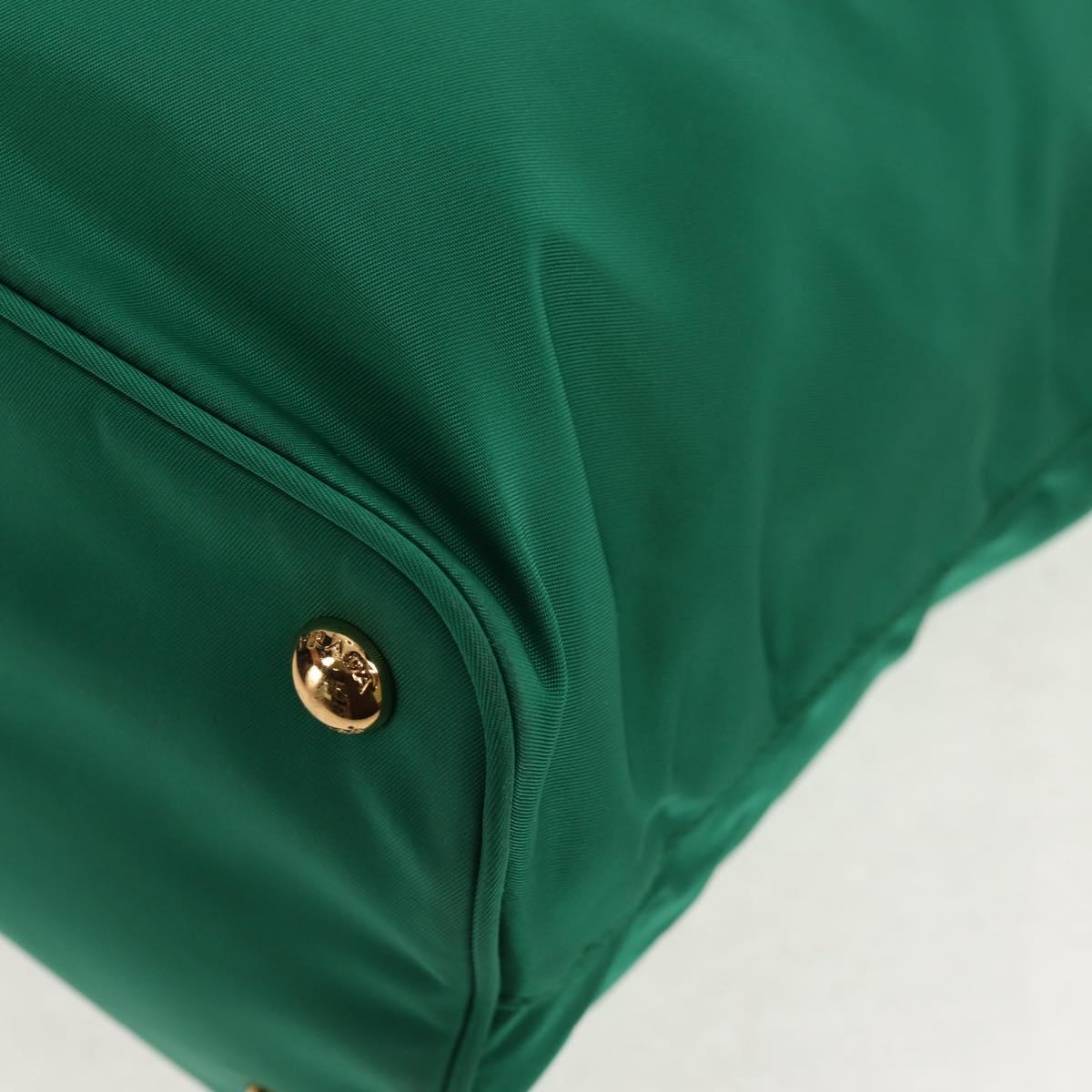 PRADA Tote Bag Nylon Green Gold Auth 134335AM
