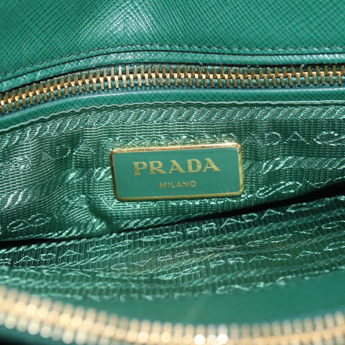 PRADA Tote Bag Nylon Green Gold Auth 134335AM