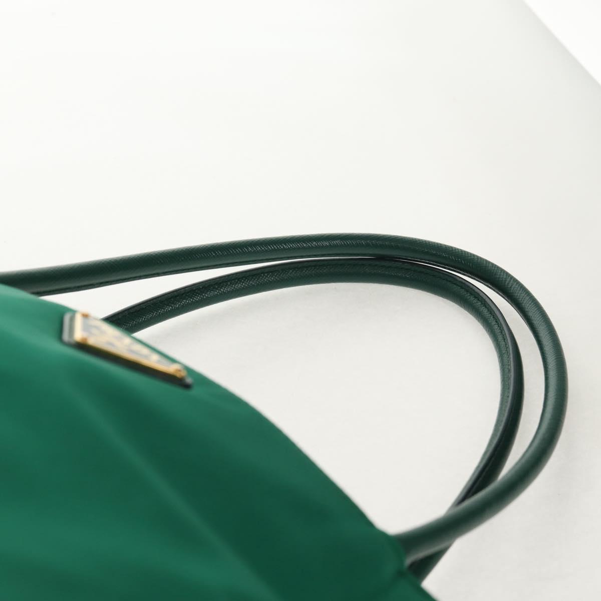 PRADA Tote Bag Nylon Green Gold Auth 134335AM