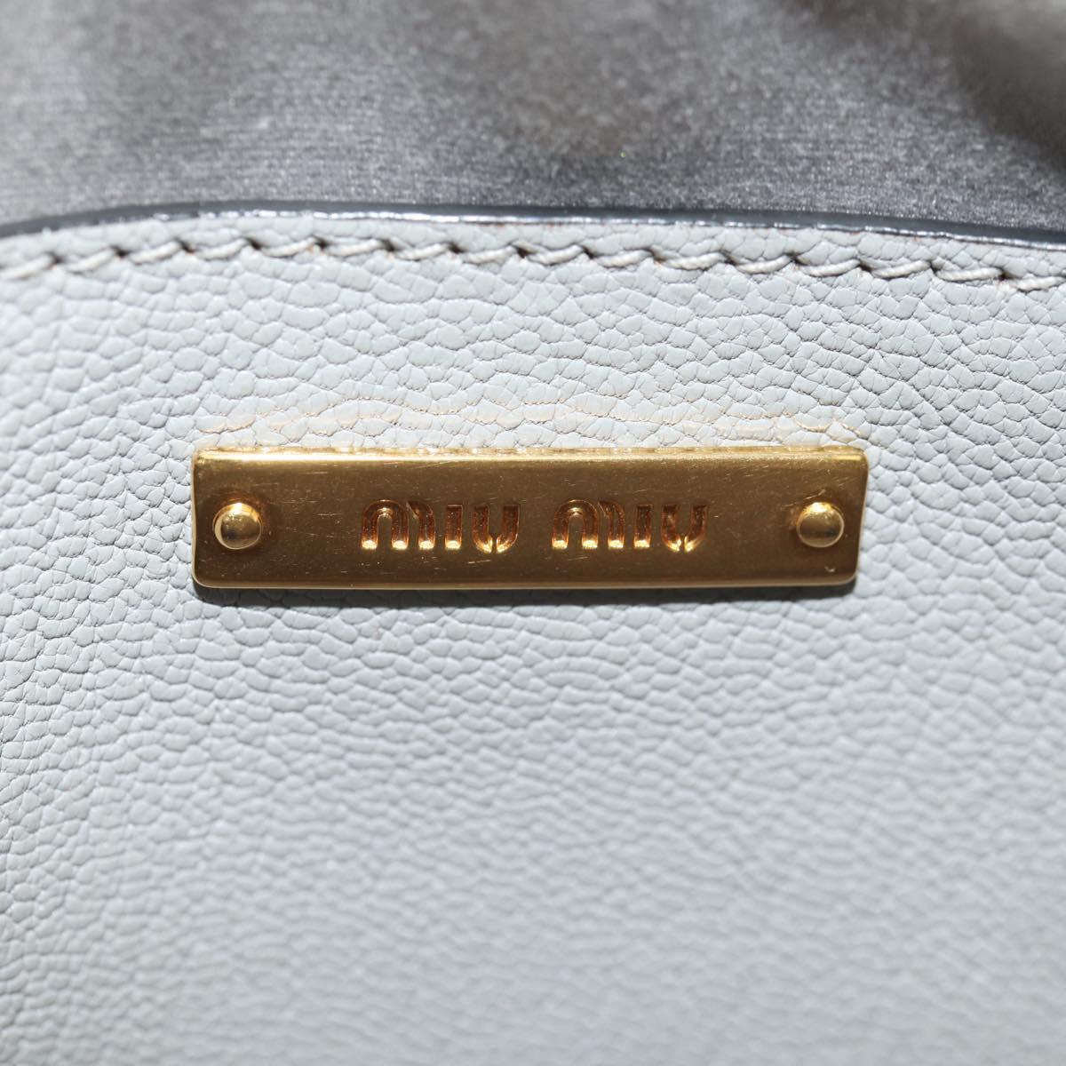Miu Miu Shoulder Bag Fur Gray Gold Auth 134337V