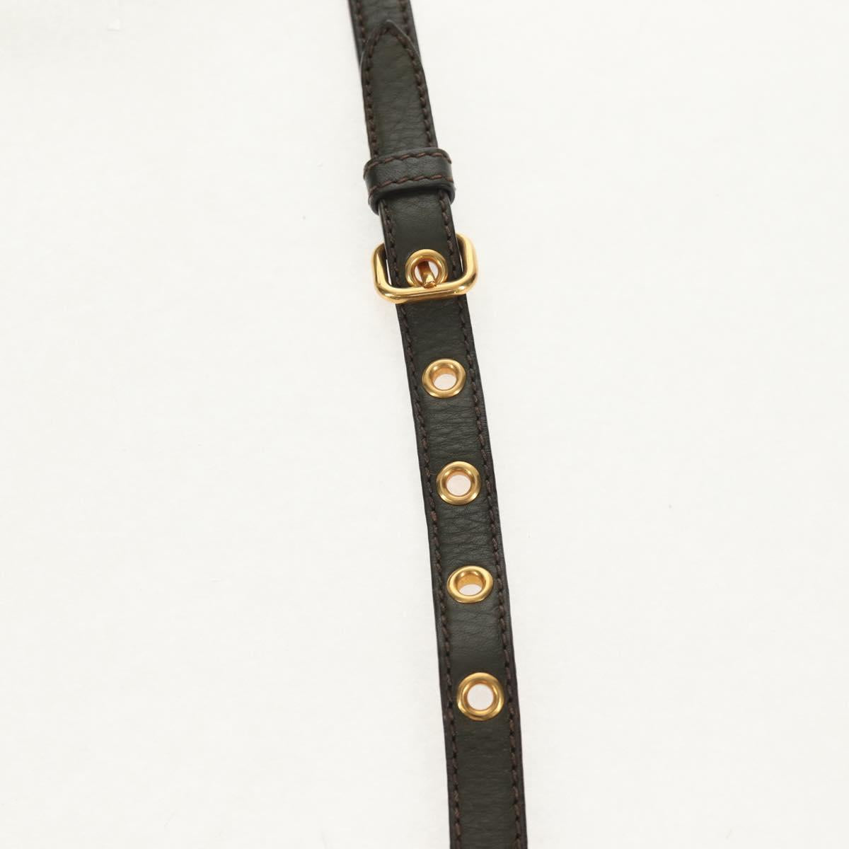 Miu Miu Hand Bag Leather 2way Green Gold RN0889 Auth 134339V