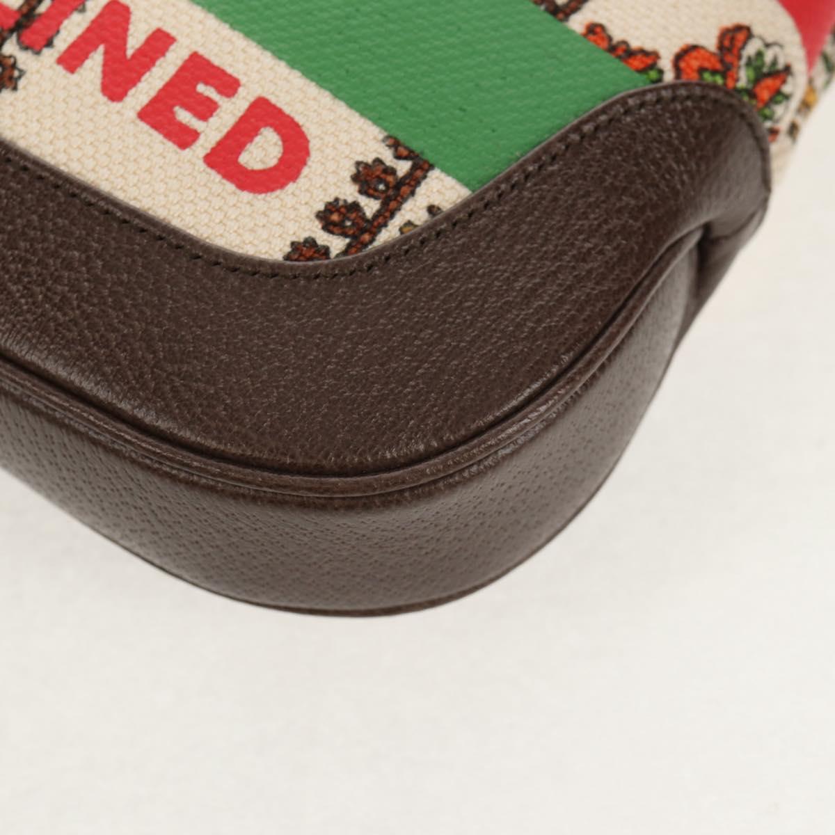 GUCCI New Jackie Shoulder Bag Canvas Brown Gold 636706 Auth 134340AM