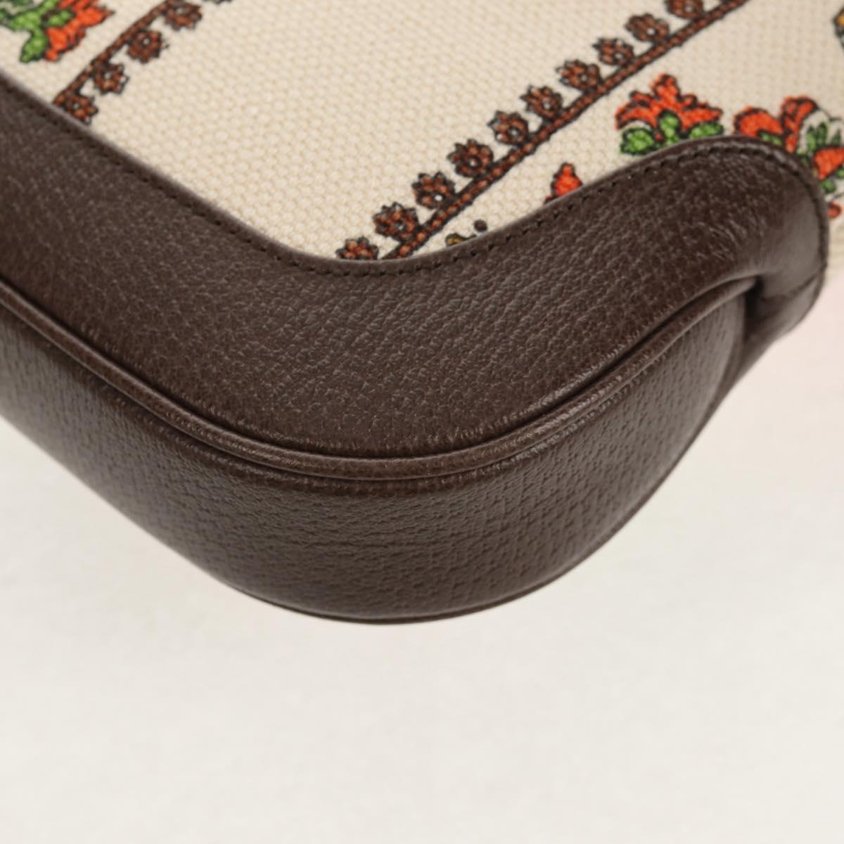 GUCCI New Jackie Shoulder Bag Canvas Brown Gold 636706 Auth 134340AM