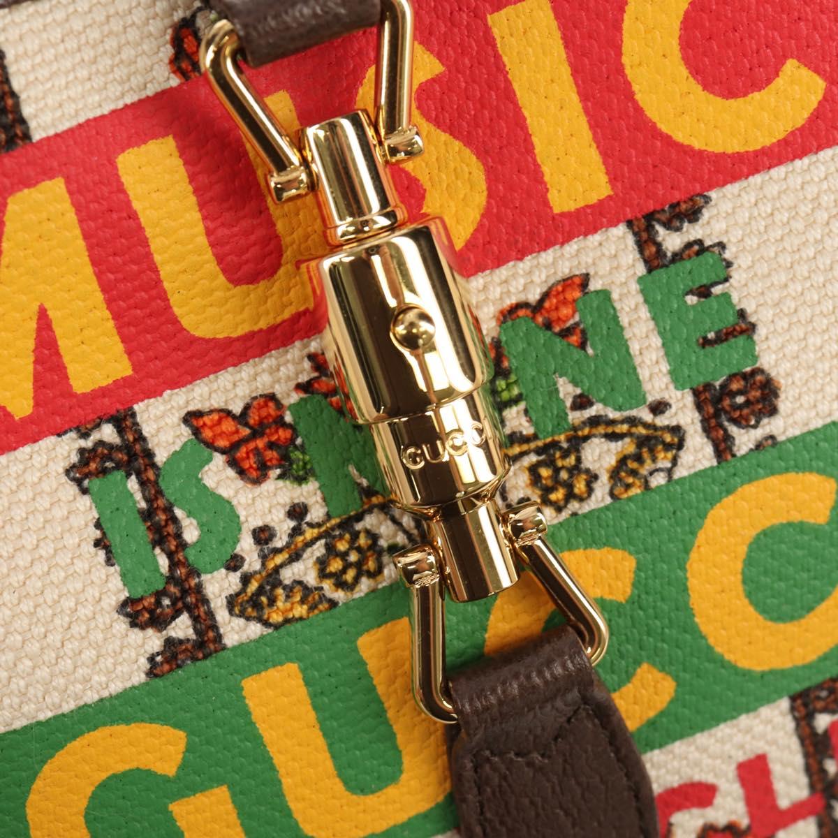 GUCCI New Jackie Shoulder Bag Canvas Brown Gold 636706 Auth 134340AM