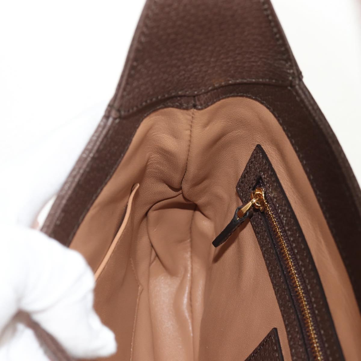 GUCCI New Jackie Shoulder Bag Canvas Brown Gold 636706 Auth 134340AM