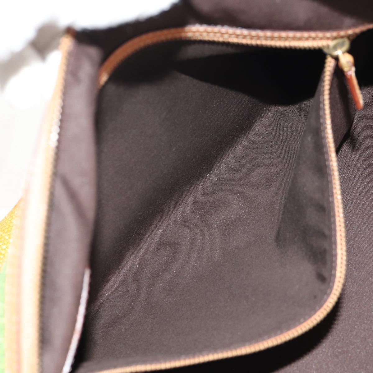 GUCCI Interlocking Shoulder Bag Canvas Multicolor Gold Auth 134341V