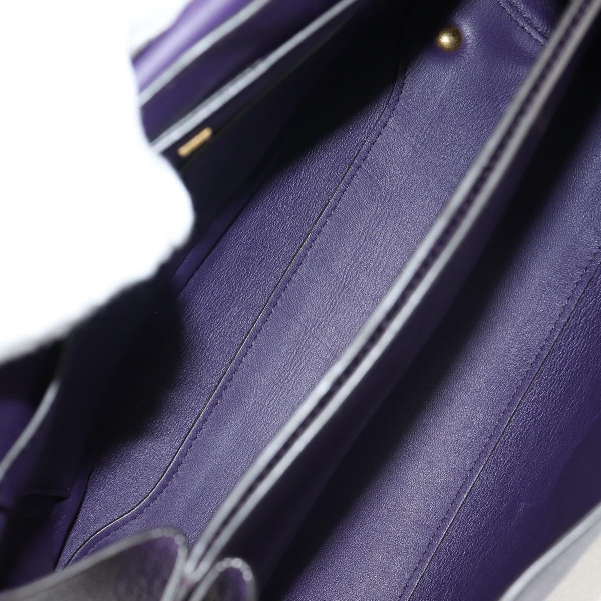 Salvatore Ferragamo Gancini Hand Bag Leather 2way Purple Gold Auth 134342V