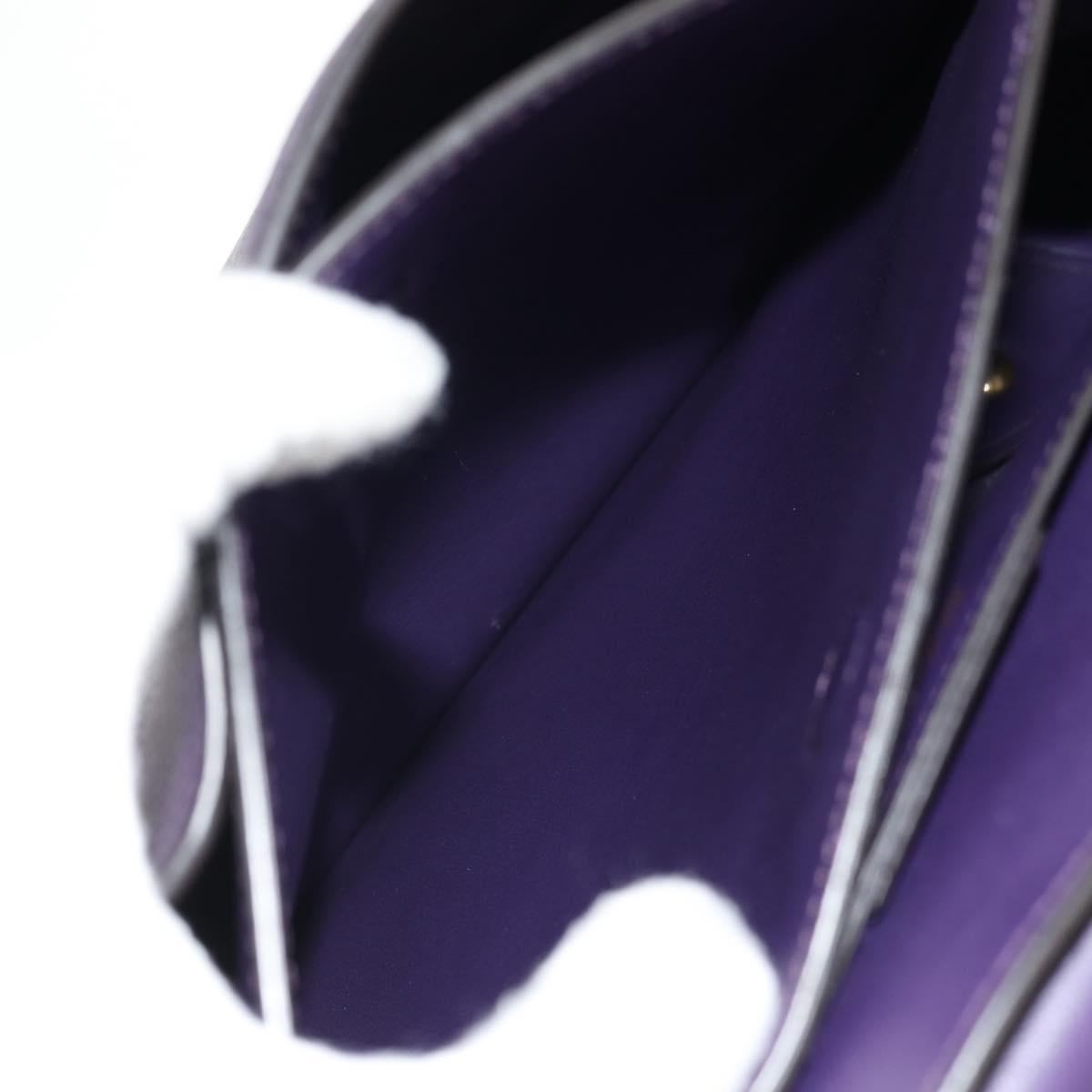 Salvatore Ferragamo Gancini Hand Bag Leather 2way Purple Gold Auth 134342V