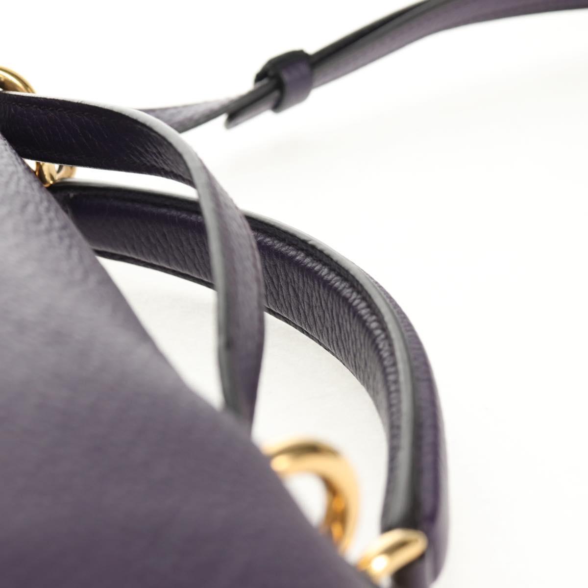 Salvatore Ferragamo Gancini Hand Bag Leather 2way Purple Gold Auth 134342V