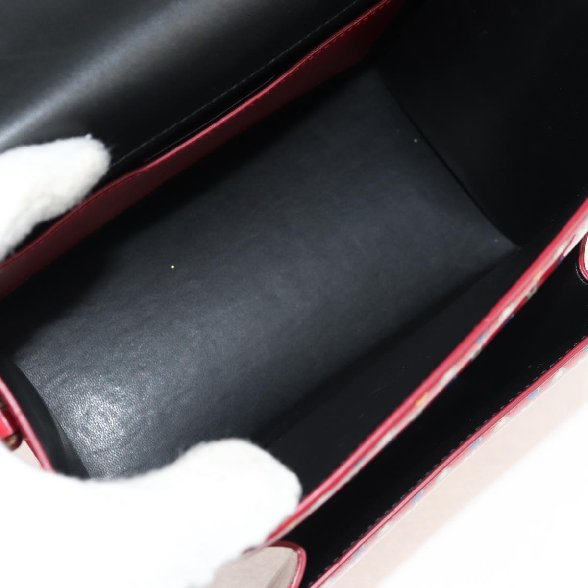 Salvatore Ferragamo Vala Backpack Vinyl Coating 3way Red Gold Auth 134344AV